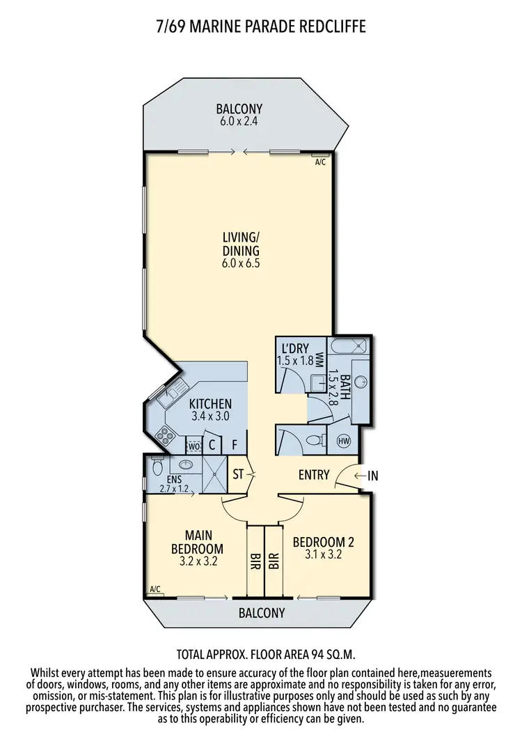 Floorplan of Homely unit listing, 7/69-71 Marine Parade, Redcliffe QLD 4020