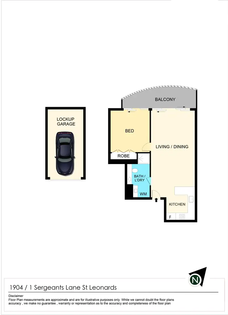 Floorplan of Homely apartment listing, 1904/1 Sergeants Lane, St Leonards NSW 2065