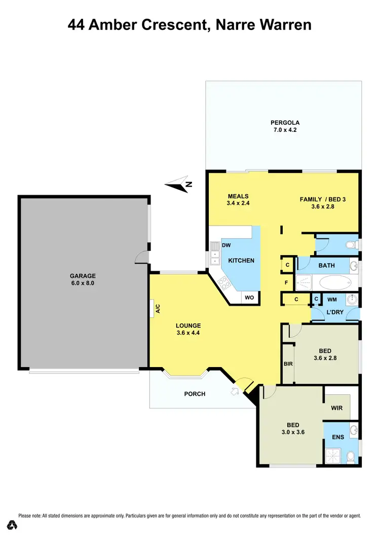 Floorplan of Homely house listing, 44 Amber Crescent, Narre Warren VIC 3805