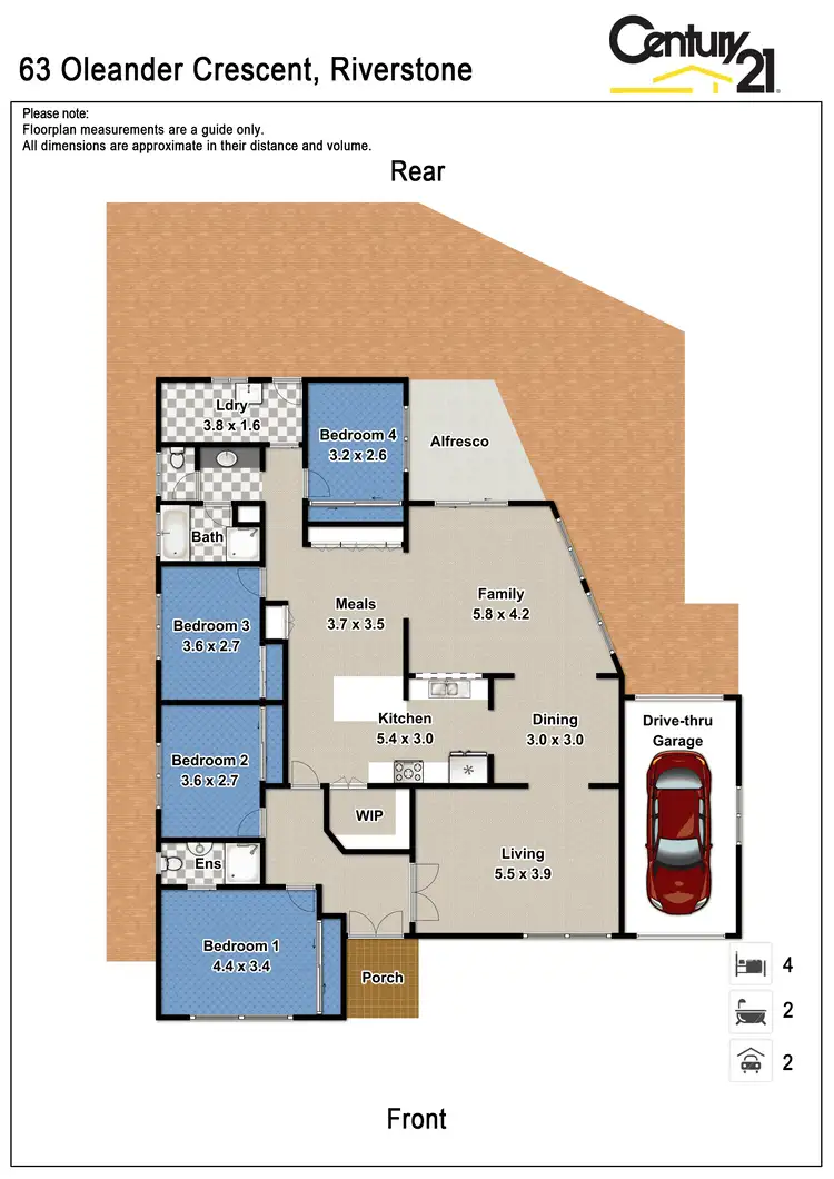Floorplan of Homely house listing, 63 OLEANDER CRESCENT, Riverstone NSW 2765