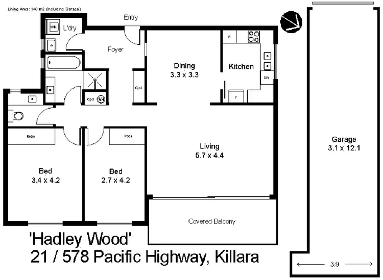 Floorplan of Homely apartment listing, 21/578 Pacific Highway, Killara NSW 2071