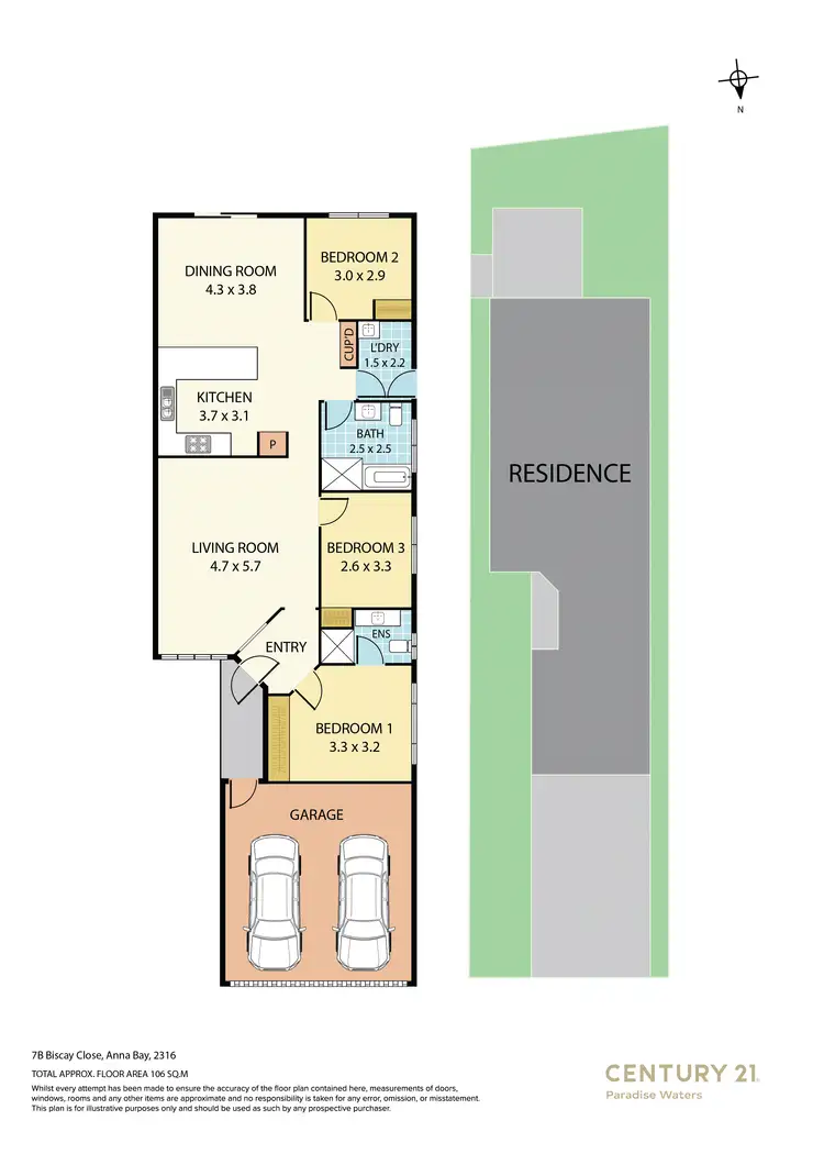 Floorplan of Homely semi-detached listing, 7B Biscay Close, Anna Bay NSW 2316