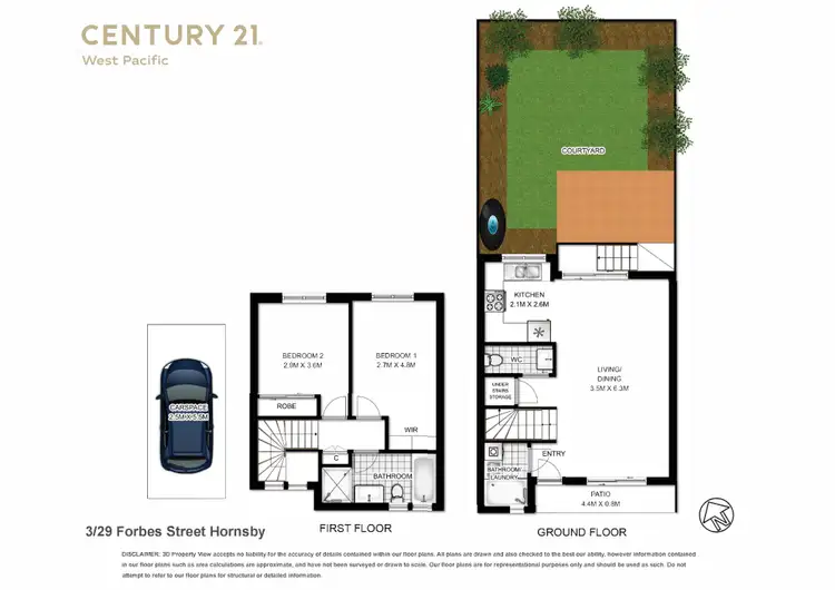 Floorplan of Homely townhouse listing, 3/29 Forbes Street, Hornsby NSW 2077