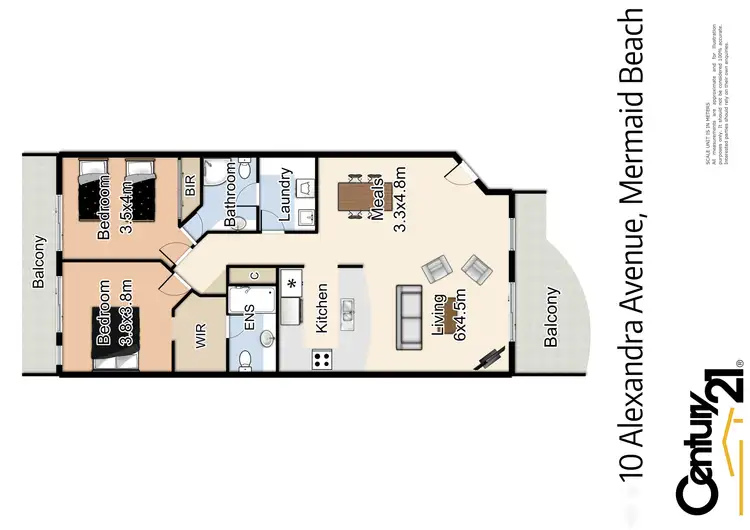 Floorplan of Homely apartment listing, 101/10 Alexandra Avenue, Mermaid Beach QLD 4218