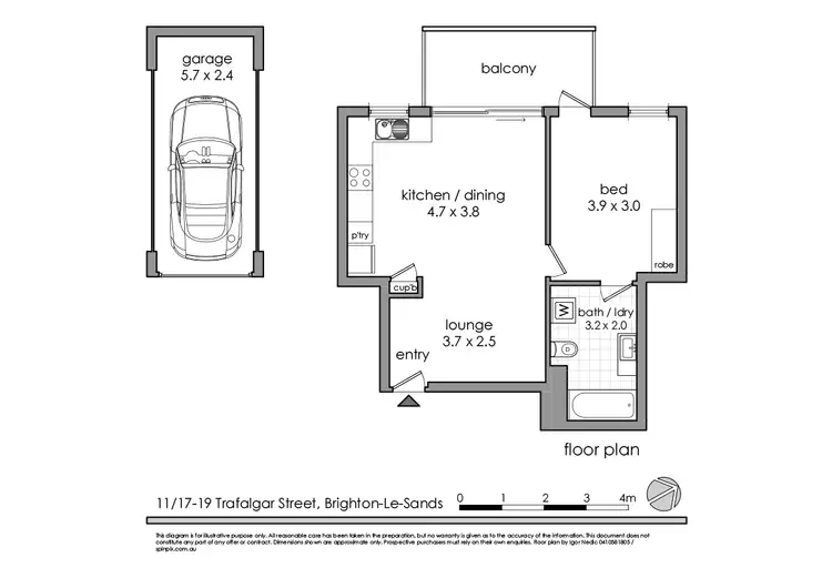 Floorplan of Homely apartment listing, 11/19 Trafalgar Street, Brighton-Le-Sands NSW 2216