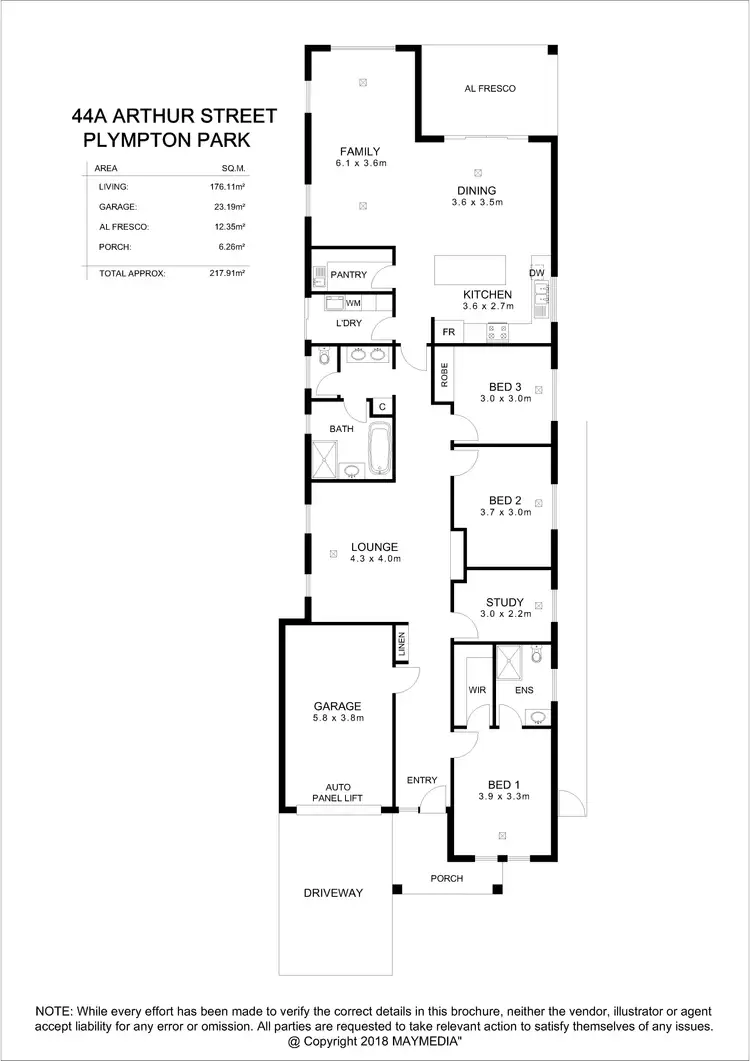 Floorplan of Homely house listing, 44A Arthur Street, Plympton Park SA 5038