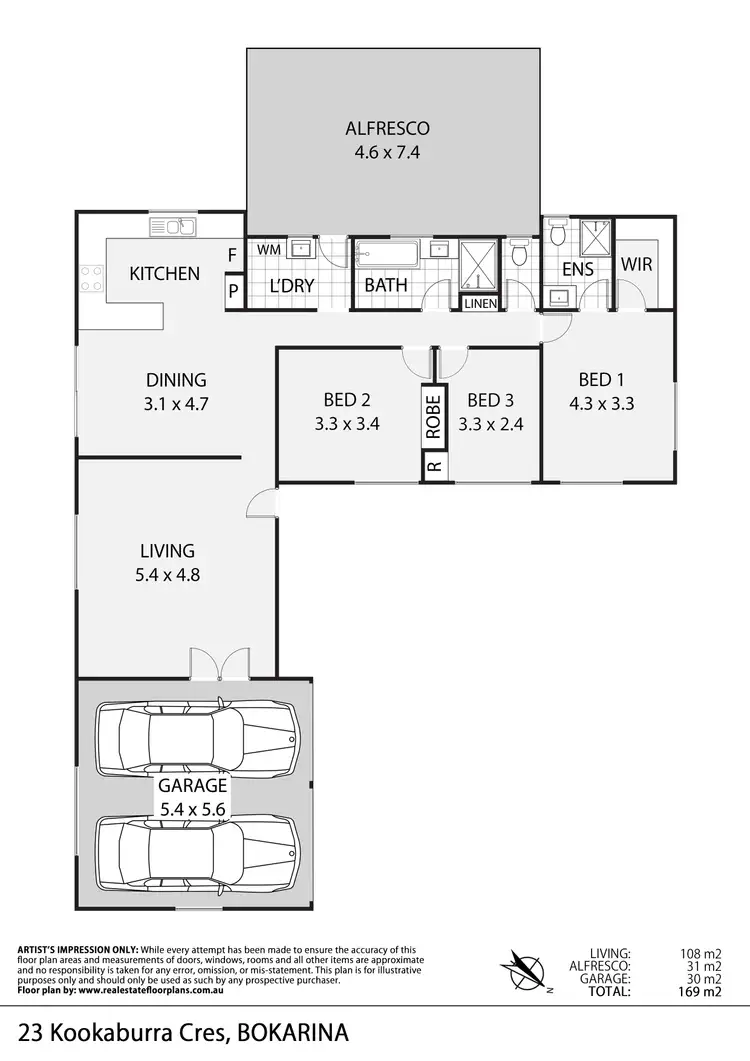 Floorplan of Homely house listing, 23 Kookaburra Crescent, Bokarina QLD 4575