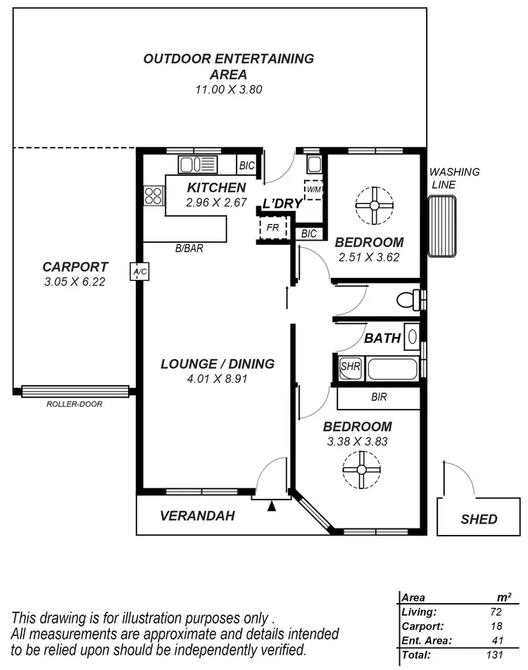Floorplan of Homely unit listing, 1/222-224 O'Sullivan Beach Road, Morphett Vale SA 5162