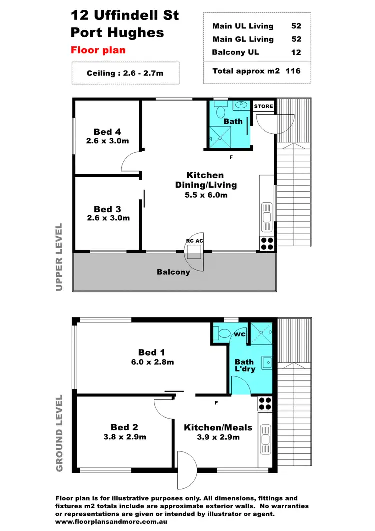 Floorplan of Homely house listing, 12 Uffindell Street, Port Hughes SA 5558
