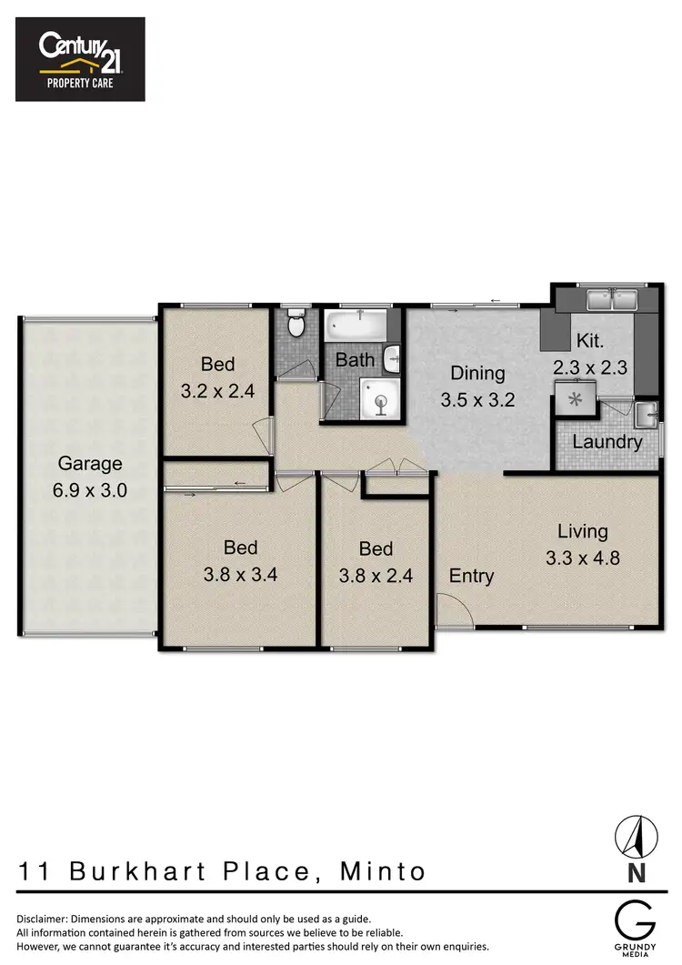 Floorplan of Homely house listing, 11 Burkhart Place, Minto NSW 2566