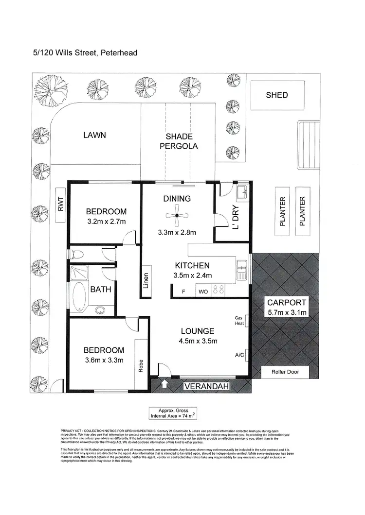 Floorplan of Homely unit listing, 5/120 Wills Street, Peterhead SA 5016
