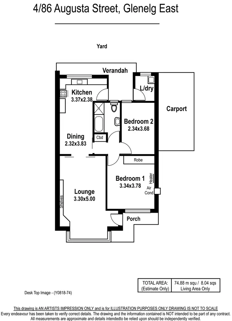 Floorplan of Homely unit listing, 4/86 Augusta Street, Glenelg East SA 5045