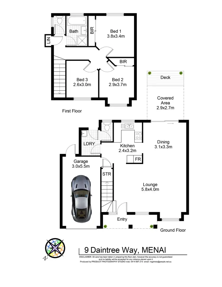 Floorplan of Homely townhouse listing, 9 Daintree Way, Menai NSW 2234