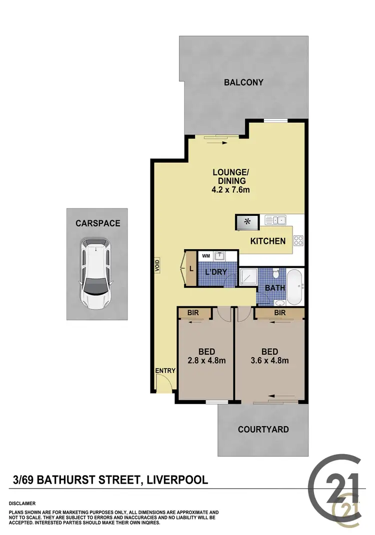 Floorplan of Homely unit listing, 3/69 Bathurst Street, Liverpool NSW 2170