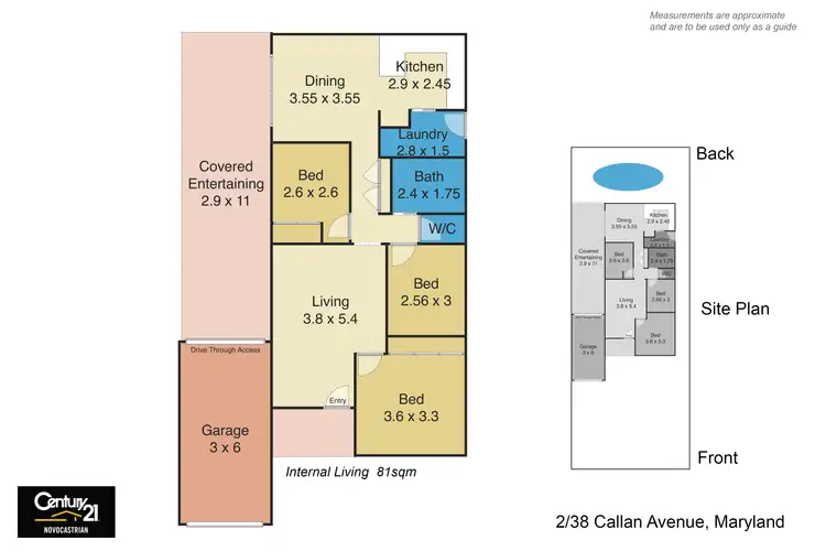Floorplan of Homely semi-detached listing, 2/38 Callan Avenue, Maryland NSW 2287