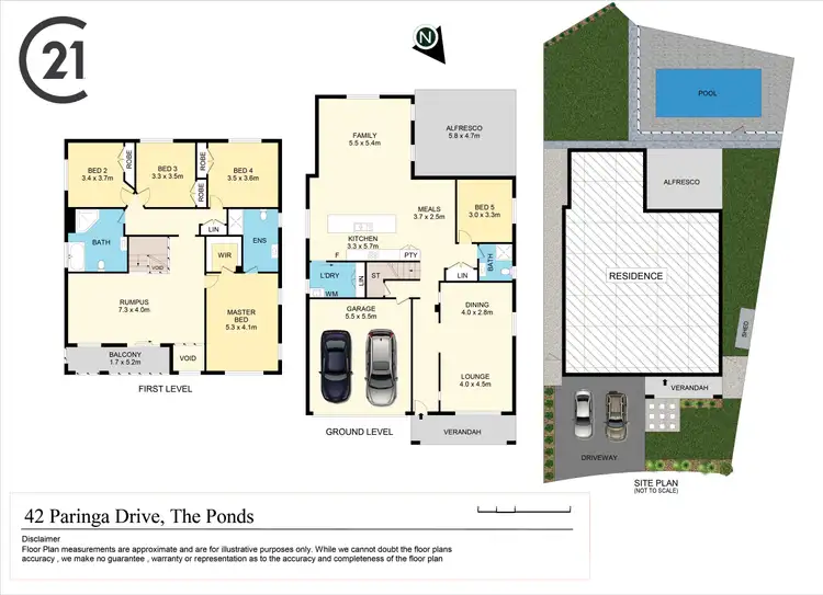 Floorplan of Homely house listing, 42 Paringa Drive, The Ponds NSW 2769