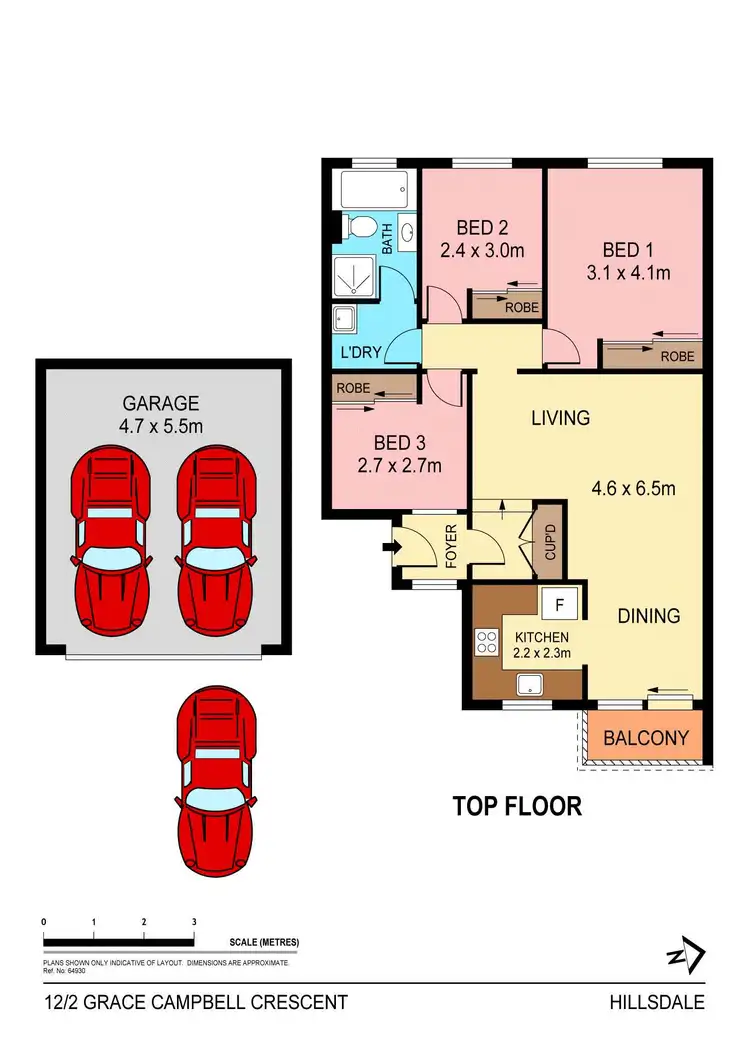 Floorplan of Homely apartment listing, 12/2 Grace Campbell Crescent, Hillsdale NSW 2036