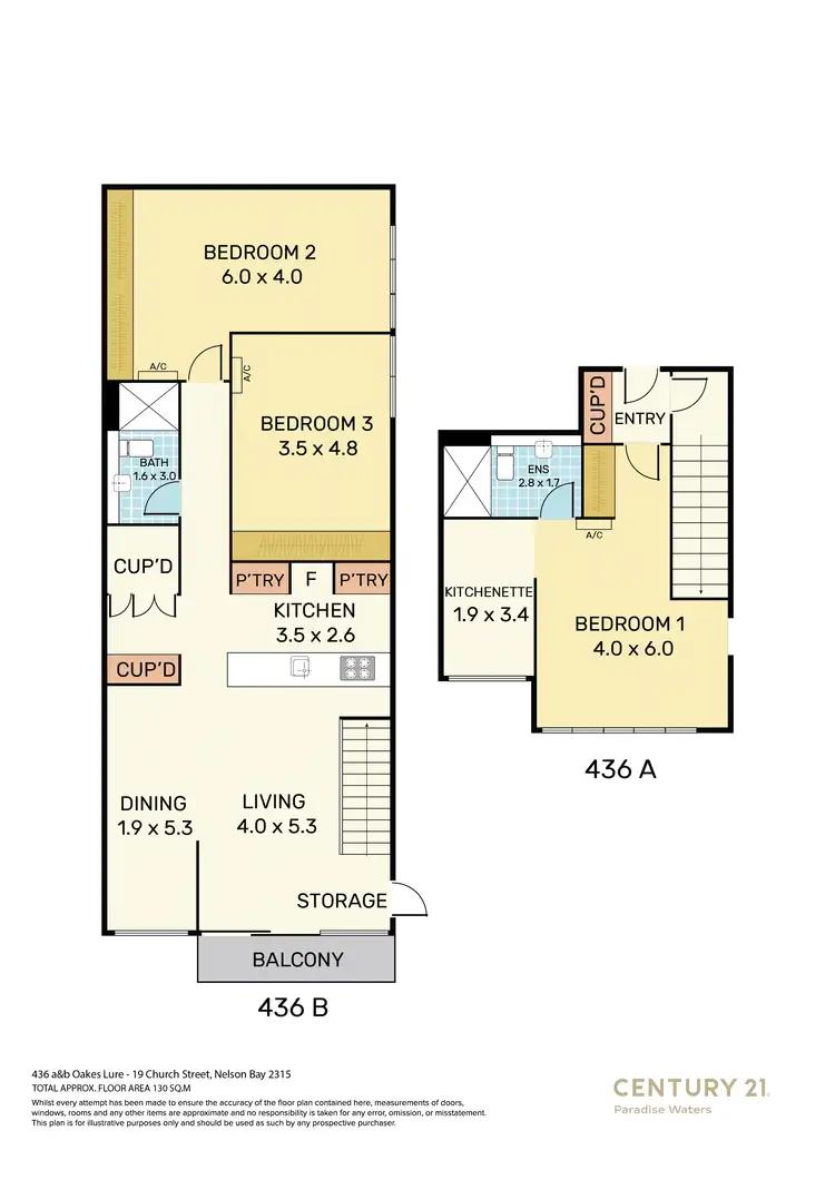 Floorplan of Homely apartment listing, 436/436A/B 19 Church Street, Nelson Bay NSW 2315