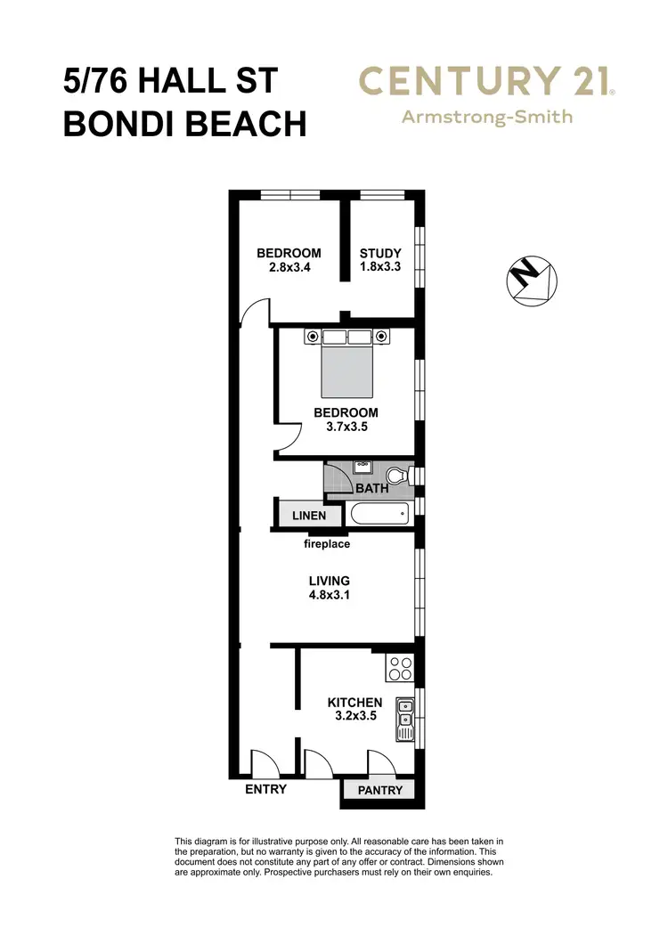 Floorplan of Homely apartment listing, 5/76 Hall Street, Bondi Beach NSW 2026