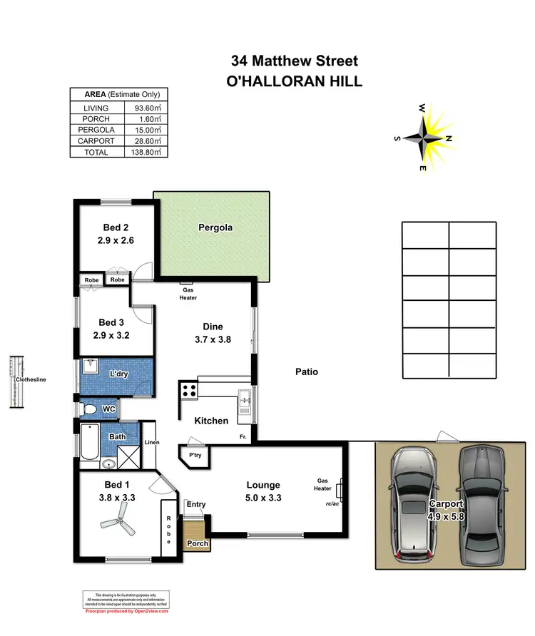 Floorplan of Homely house listing, 34 Matthew Street, O'halloran Hill SA 5158