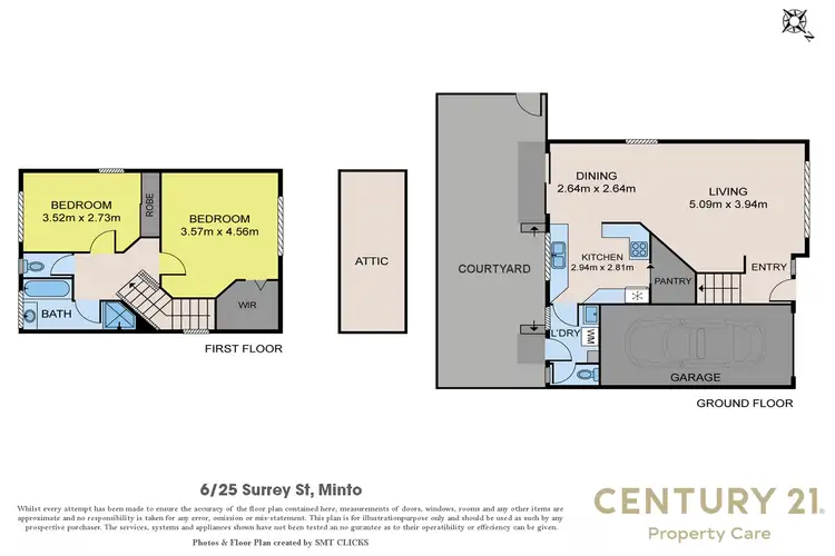 Floorplan of Homely townhouse listing, 6/25 Surrey St, Minto NSW 2566