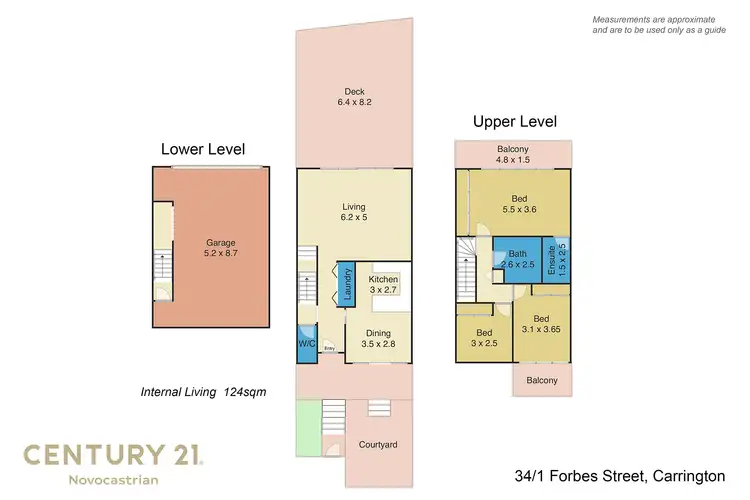 Floorplan of Homely townhouse listing, 34/1 Forbes Street, Carrington NSW 2294