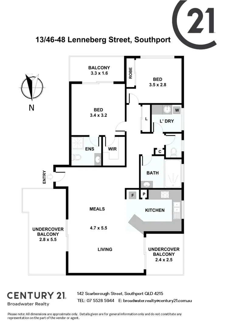 Floorplan of Homely apartment listing, 13/46 Lenneberg Street, Southport QLD 4215