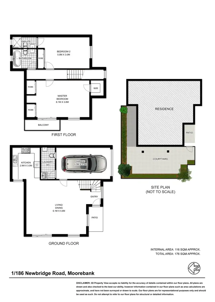 Floorplan of Homely townhouse listing, 1/186 Newbridge Road, Moorebank NSW 2170