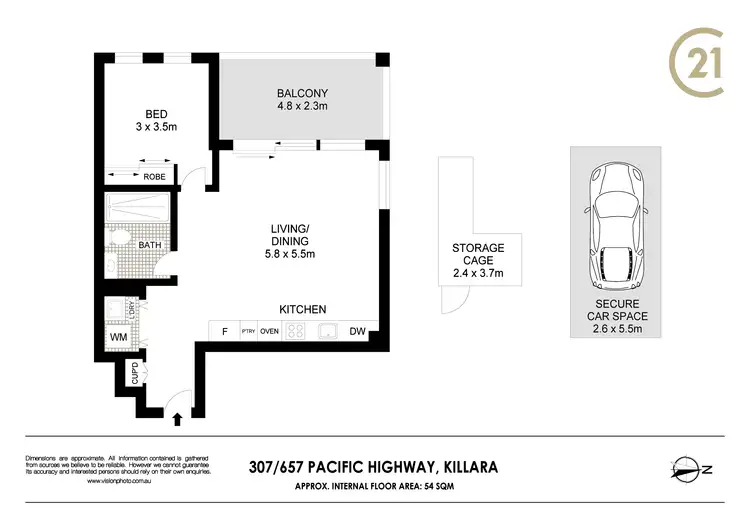Floorplan of Homely apartment listing, 307/657 Pacific Highway, Killara NSW 2071