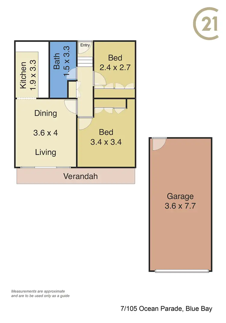 Floorplan of Homely unit listing, 7/105 Ocean Parade, Blue Bay NSW 2261