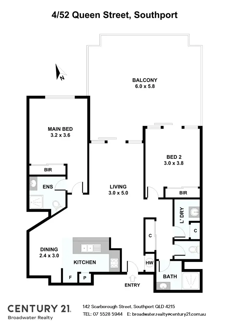 Floorplan of Homely apartment listing, 4/52 Queen Street, Southport QLD 4215