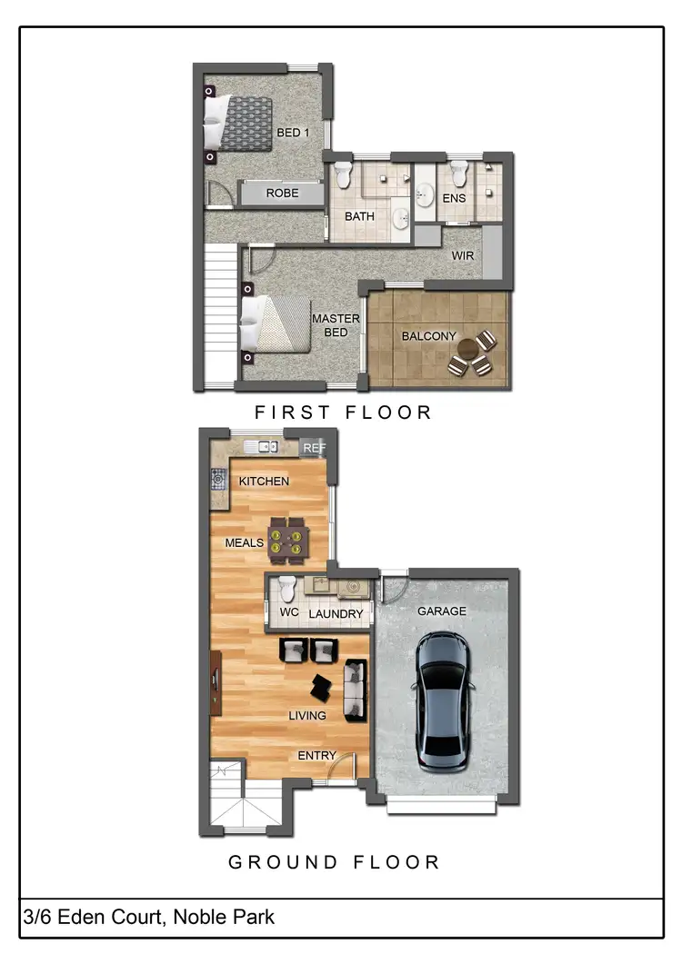 Floorplan of Homely townhouse listing, 3/6 Eden Court, Noble Park VIC 3174