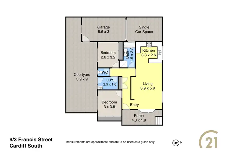 Floorplan of Homely villa listing, 9/3 Francis Street, Cardiff South NSW 2285