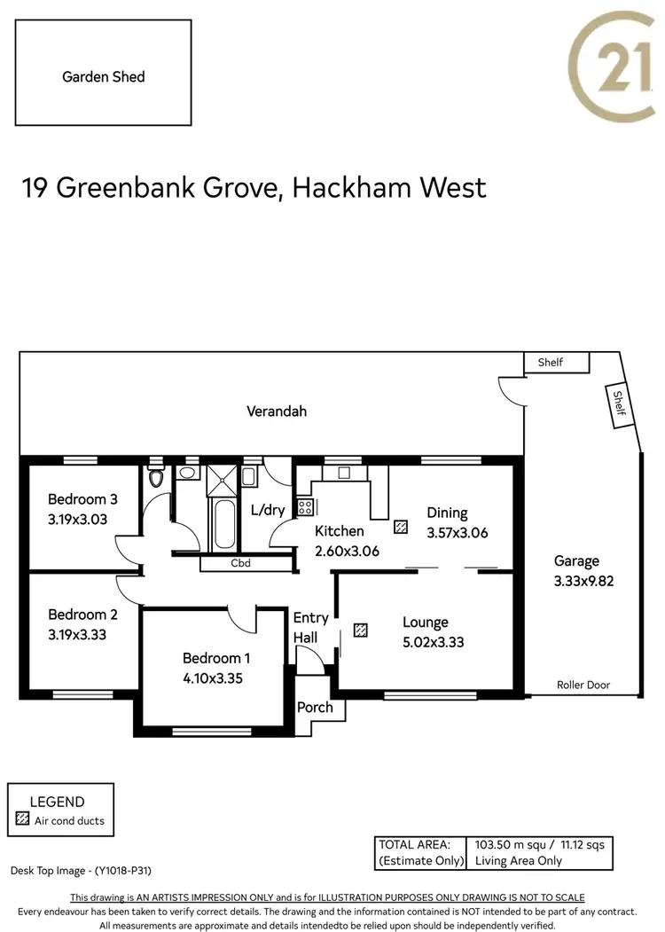 Floorplan of Homely house listing, 19 Greenbank Grove, Hackham West SA 5163