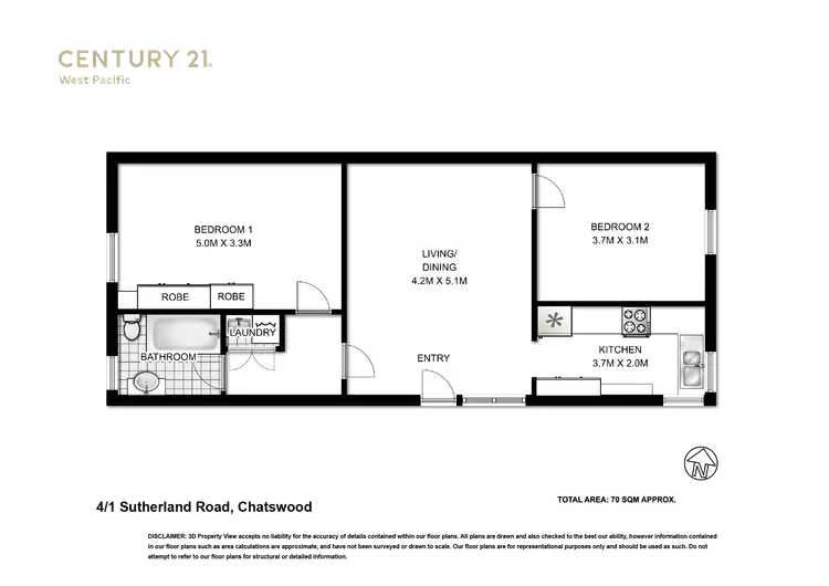 Floorplan of Homely apartment listing, 4/1 Sutherland Road, Chatswood NSW 2067