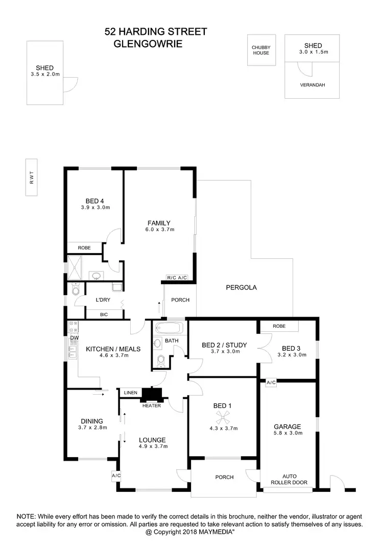 Floorplan of Homely house listing, 52 Harding Street, Glengowrie SA 5044