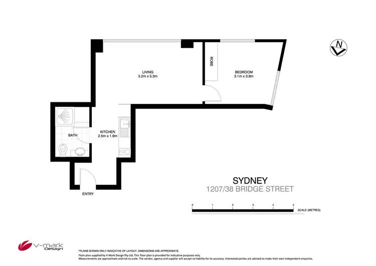 Floorplan of Homely apartment listing, 1207/38 Bridge Street, Sydney NSW 2000
