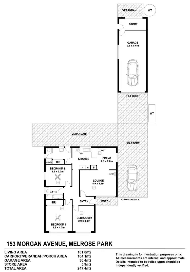 Floorplan of Homely house listing, 153 Morgan Avenue, Melrose Park SA 5039