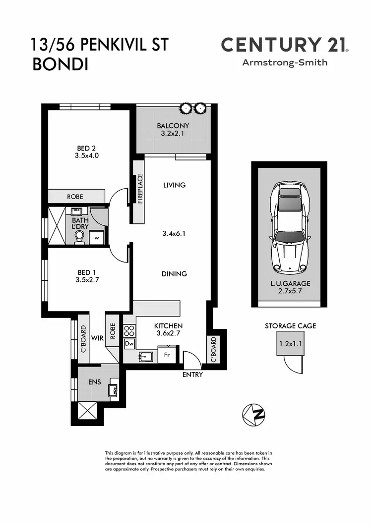 Floorplan of Homely apartment listing, 13/56 Penkivil Street, Bondi NSW 2026