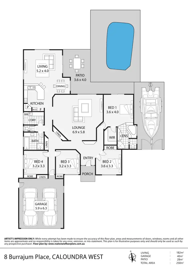 Floorplan of Homely house listing, 8 Burrajum Place, Caloundra West QLD 4551
