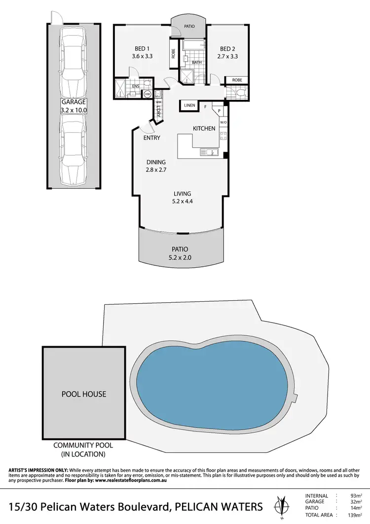 Floorplan of Homely townhouse listing, 15/30 Pelican Waters Boulevard, Pelican Waters QLD 4551