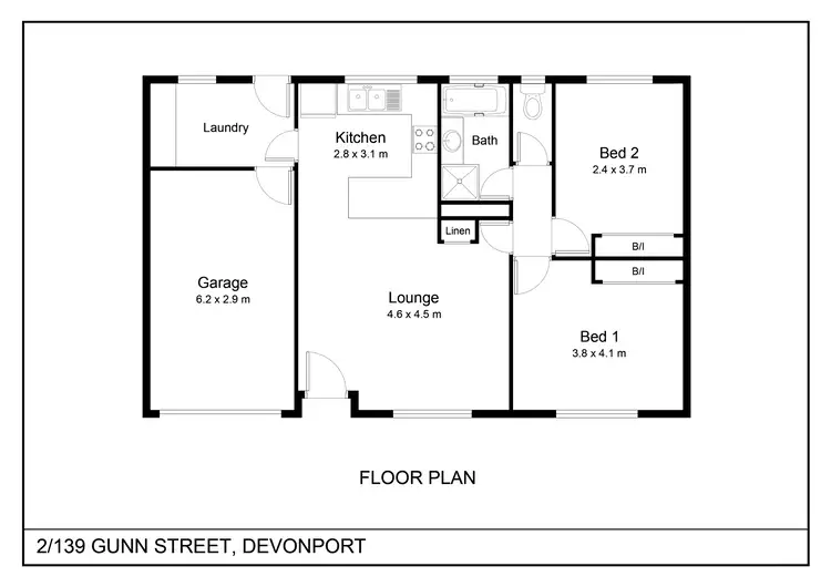 Floorplan of Homely unit listing, 2/139 Gunn Street, Devonport TAS 7310