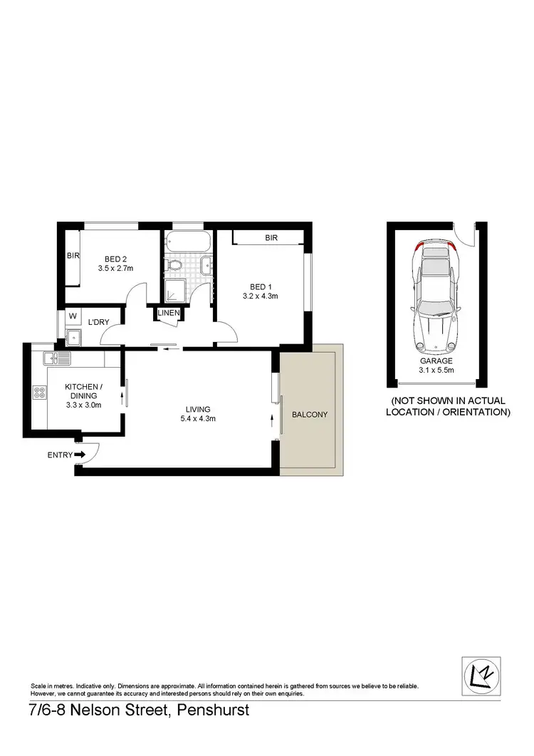 Floorplan of Homely apartment listing, 7/6-8 Nelson St, Penshurst NSW 2222