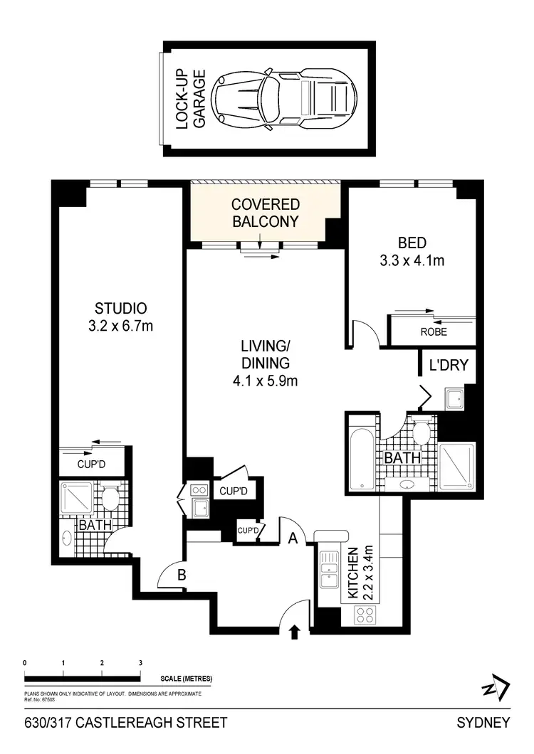 Floorplan of Homely apartment listing, 630/317 Castlereagh Street, Sydney NSW 2000
