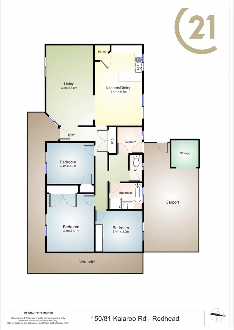Floorplan of Homely villa listing, 150/81 Kalaroo Road, Redhead NSW 2290
