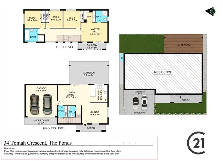Floorplan of Homely house listing, 34 Tomah Crescent, The Ponds NSW 2769