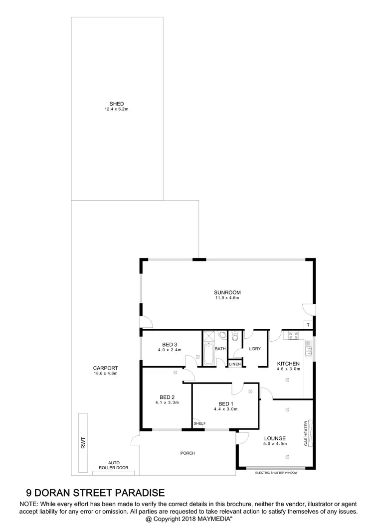 Floorplan of Homely house listing, 9 Doran Street, Paradise SA 5075