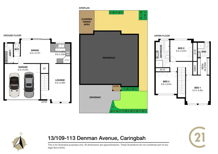 Floorplan of Homely townhouse listing, 13/109-113 Denman Avenue, Caringbah NSW 2229