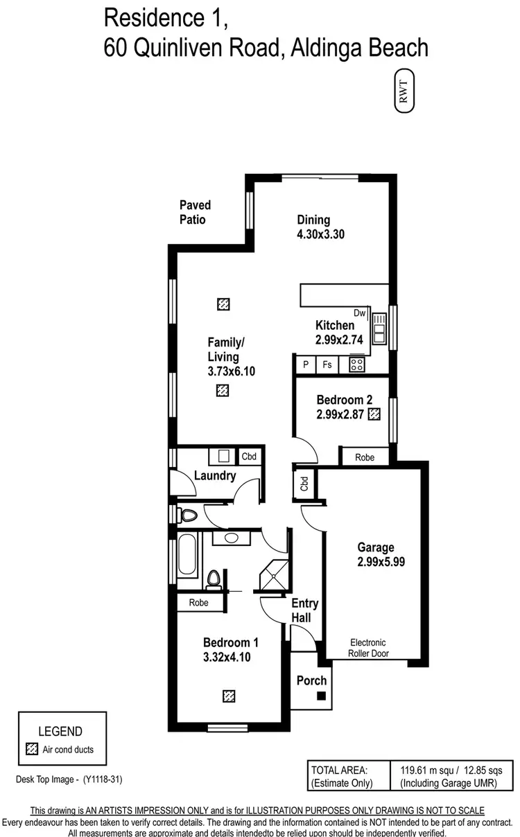 Floorplan of Homely house listing, 1/60 Quinliven Road, Aldinga Beach SA 5173