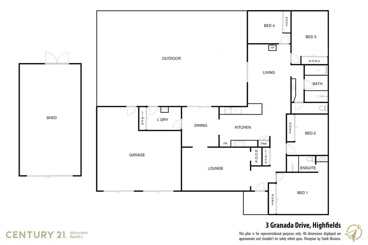 Floorplan of Homely house listing, 3 Granada Drive, Highfields QLD 4352